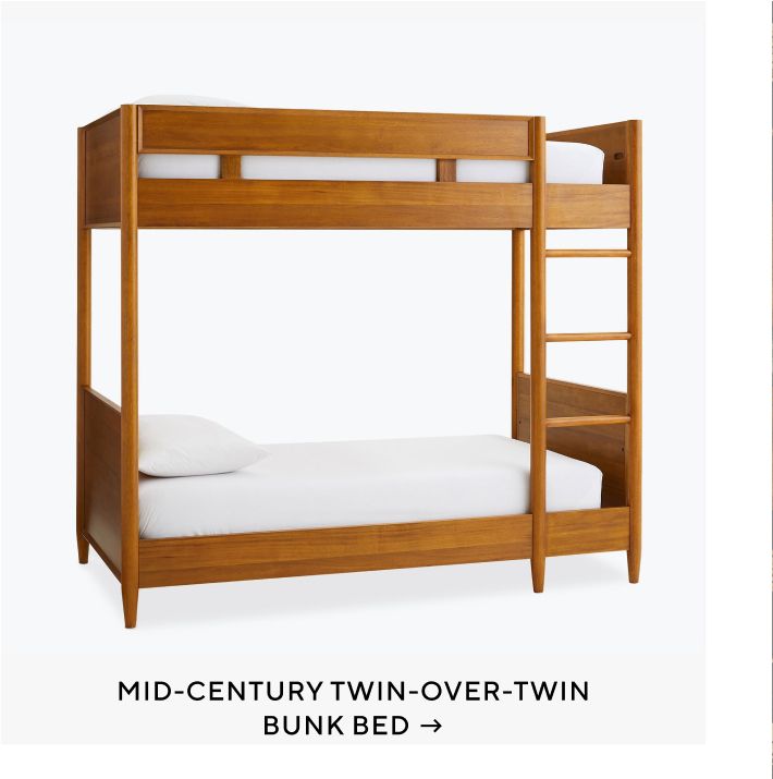 Mid-Century Twin-Over-Twin Bunk Bed