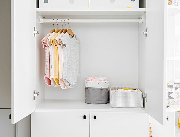 Nursery with closet storage space