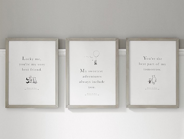 winnie the pooh framed wall art with quotes