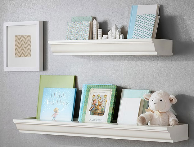 white book shelves