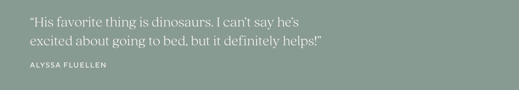 His favorite thing is dinosaurs.