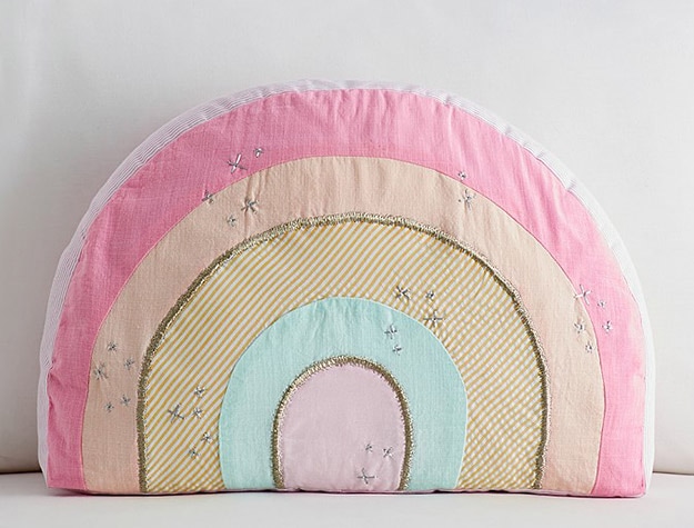 retro rainbow shaped kids’ pillow