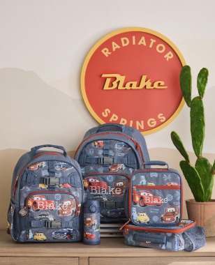 Mackenzie Pink Navy Glow-in-the-Dark Moons Backpack & Cold Pack