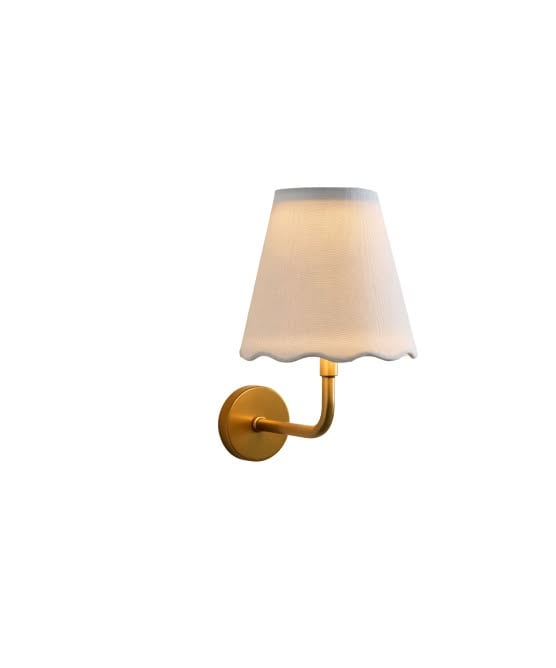 White scalloped rechargable wall sconce