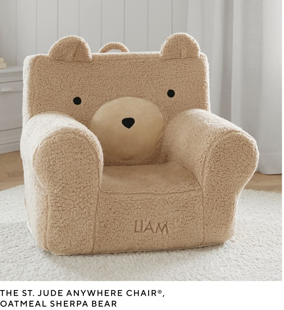The St. Jude Anywhere Chair Oatmeal Sherpa Bear
