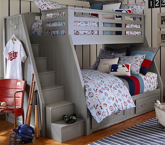 Belden Twin Over Full Stair Loft Bed For Kids Pottery Barn Belden Twin Over Full Stair Loft Bed