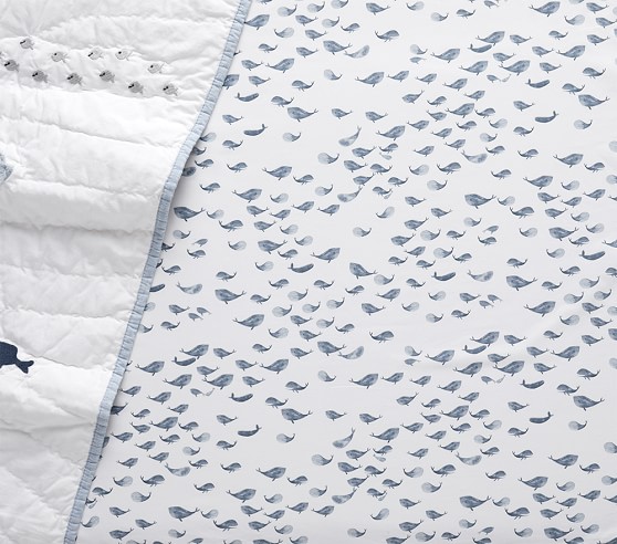 pottery barn whale sheets