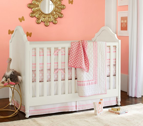 Light Pink Harper Baby Bedding Crib Pottery Barn Kids Light Pink Harper Baby Bedding Crib