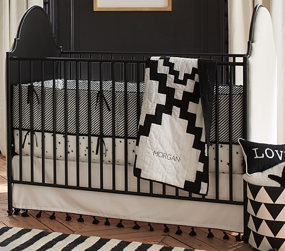 black metal convertible crib