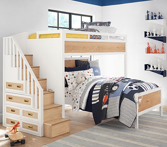 Drew Stair Kids Loft Bed Lower Set Pottery Barn Drew Stair Kids Loft Bed Lower