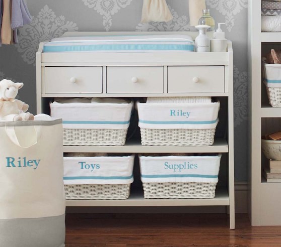 pottery barn white changing table