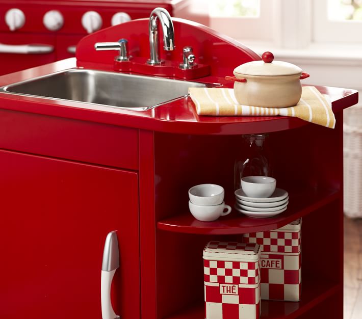 Red Retro Play Kitchen Collection | Pottery Barn Kids