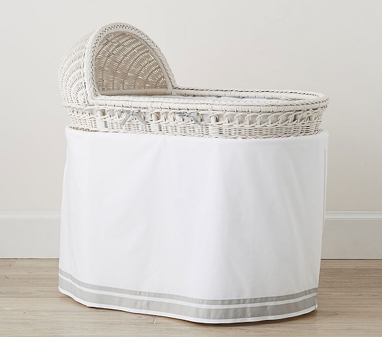 pottery barn white wicker bassinet