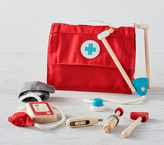 wooden medical kit