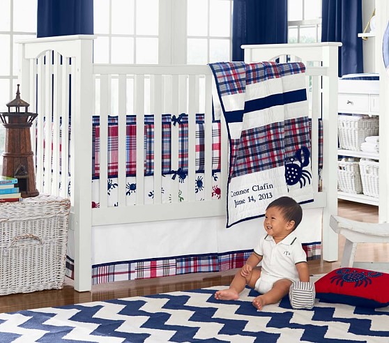 pottery barn madras crib bedding