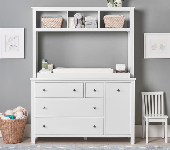 changing table dresser with hutch