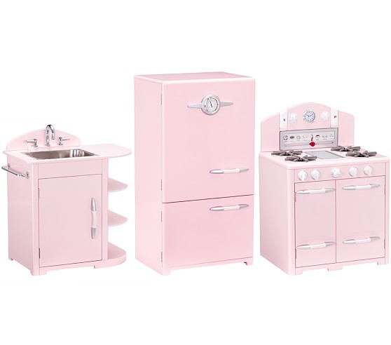 pink retro kids kitchen