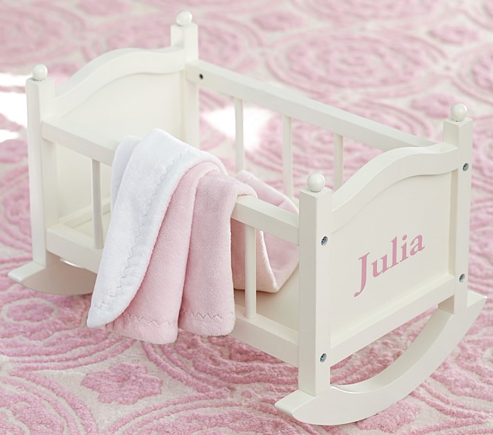wooden toy baby cot