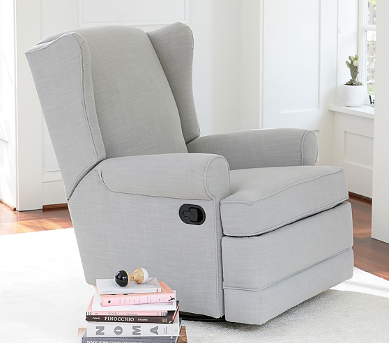 Wingback Swivel Nursery Glider Recliner Chair Pottery Barn Kids Wingback Swivel Nursery Glider