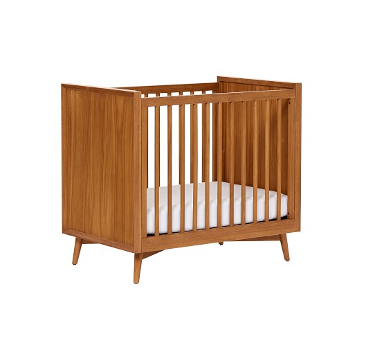 pottery barn mid century mini crib