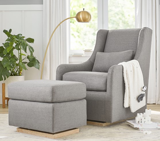 gray glider rocker with ottoman