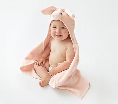 Disney Winnie the Pooh Piglet Baby Hooded Towel | Pottery ...