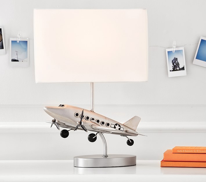 pottery barn airplane lamp