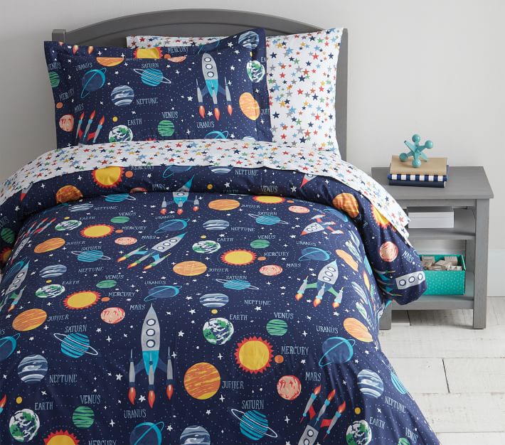 Solar System Glow-in-the-Dark Bedding Look | Pottery Barn Kids