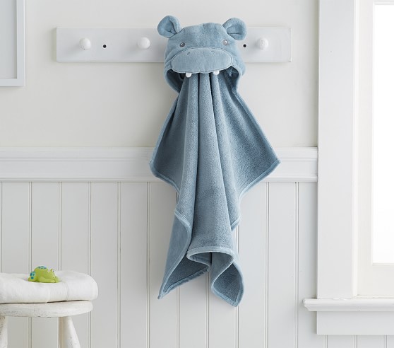 hippo hooded towel