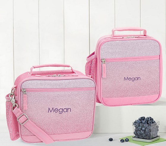 pink glitter lunch box