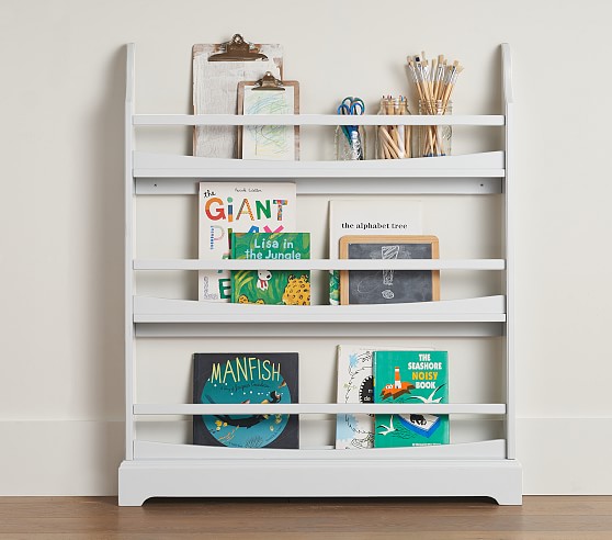 small white bookcase for nursery