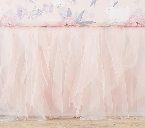 pink tulle crib skirt