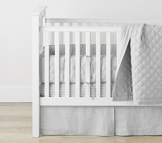 linen crib bumper
