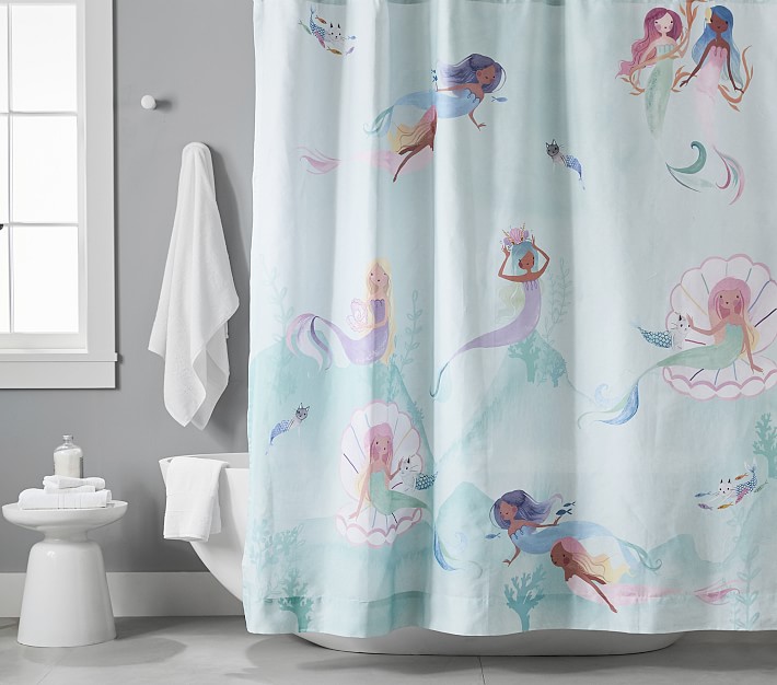 Mermaid Kids Shower Curtain Pottery Barn Kids