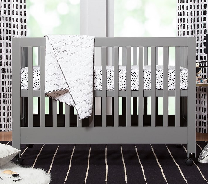 babyletto maki full size portable crib in white