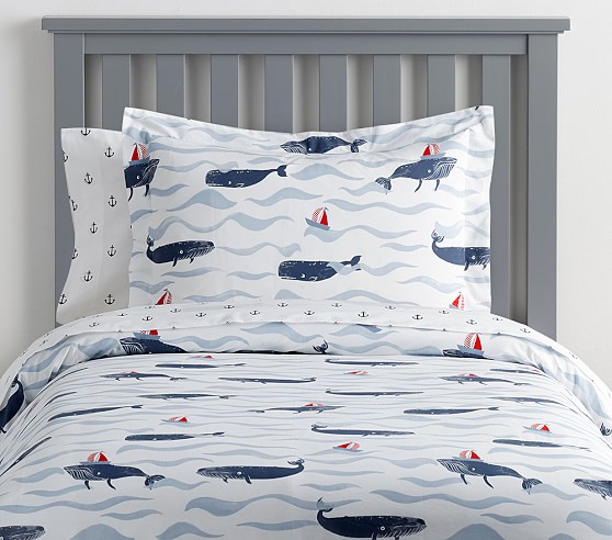 pottery barn whale sheets