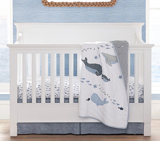baby boy whale crib bedding
