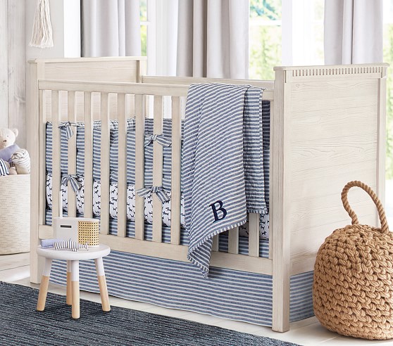 striped crib skirt
