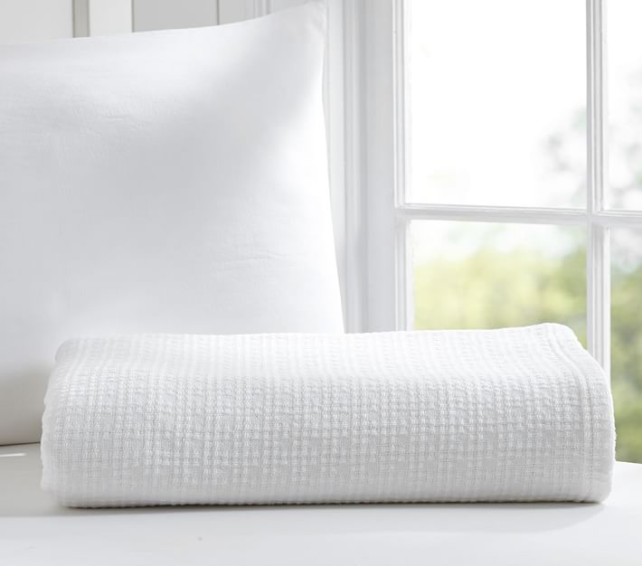 Organic Cotton Woven Bed Blanket Pottery Barn Kids