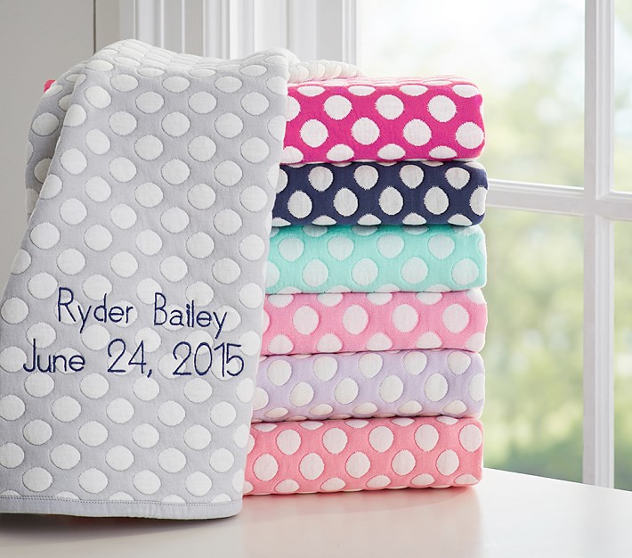 pottery barn personalized baby blanket