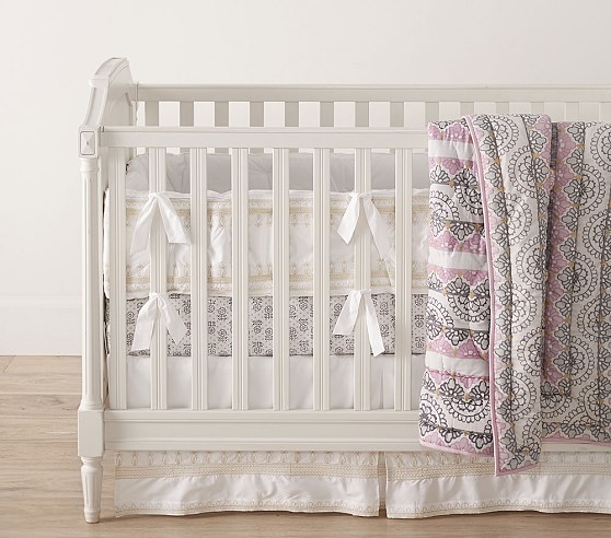 pottery barn baby crib bumper