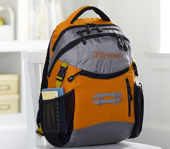 boys orange backpack