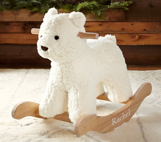 Nursery Sherpa Bear Plush Toy Rocker 