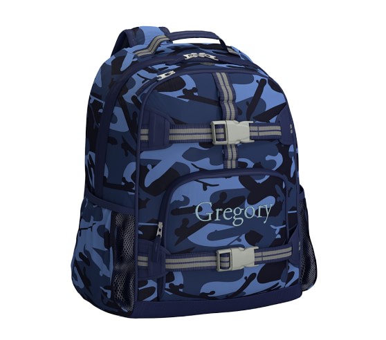 blue camo backpack