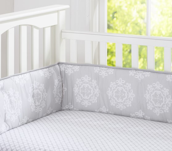 pottery barn cot bumper