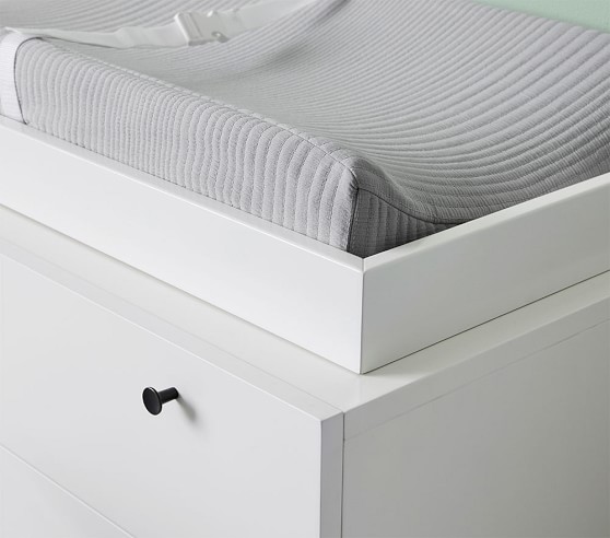 modern white changing table