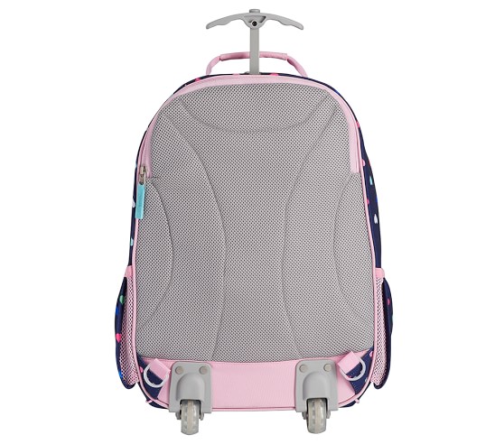 grey pink backpack