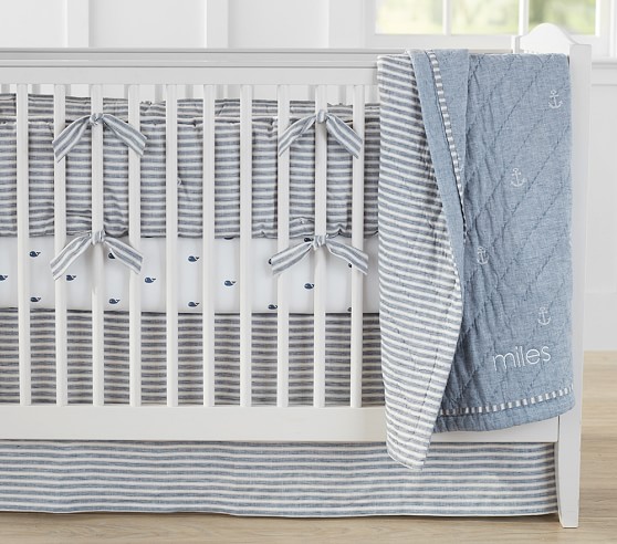 striped crib skirt