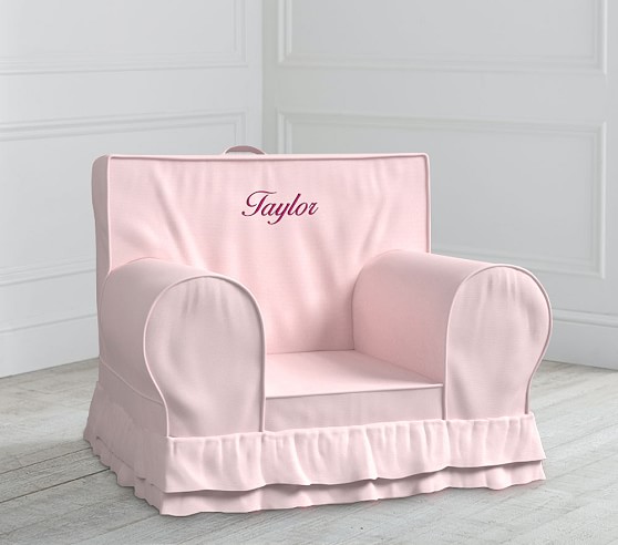 pottery barn pink chair