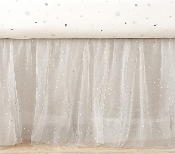 Shimmer Tulle Crib Skirt | Pottery Barn 